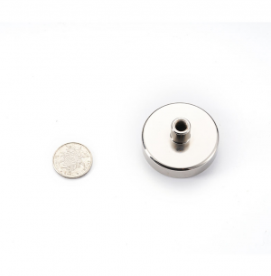 Pot magnet Ø48x24 mm, M8 Female threaded stud Pot magnet Ø48x24 mm, M8 Female threaded stud