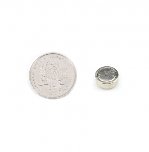Flat pot magnet Ø10x5 mm, without screw hole