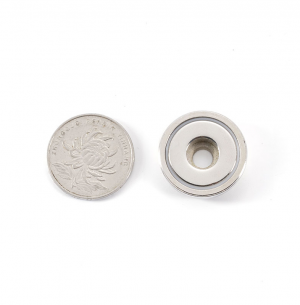 Pot magnet Ø25x7.7 mm with cylindrical borehole Pot magnet Ø25x7.7 mm with cylindrical borehole