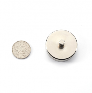 Pot magnet Ø42x18.7 mm, M6 Male threaded stud