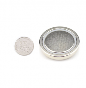 Flat pot magnet Ø42x8.8 mm, without screw hole
