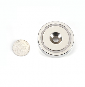 Pot magnet Ø60x15 mm with countersunk hole